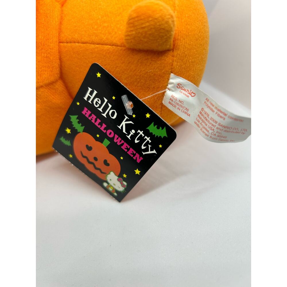 Hello Kitty RARE 2009 Halloween Pumpkin Plush w Removable Hood Lollipop VINTAGE - Picture 2 of 3